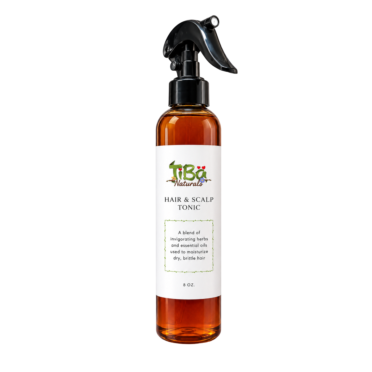 TiBa Naturals Hair & Scalp Tonic 8 oz moisturizing mist with trigger sprayer